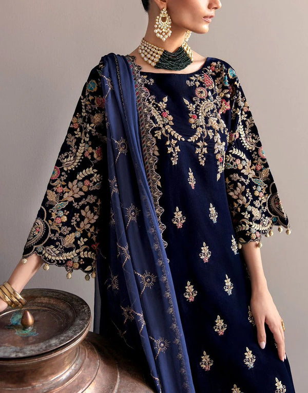 Luxury Handwork Embroidered Velvet Wedding Dress